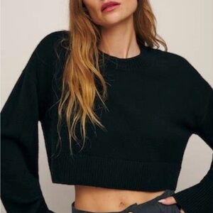 Reformation Paloma Cropped Cashmere Crew Sweater